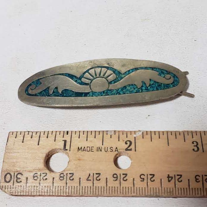 Vintage Alpaca Mexico Silver Tone Barrette