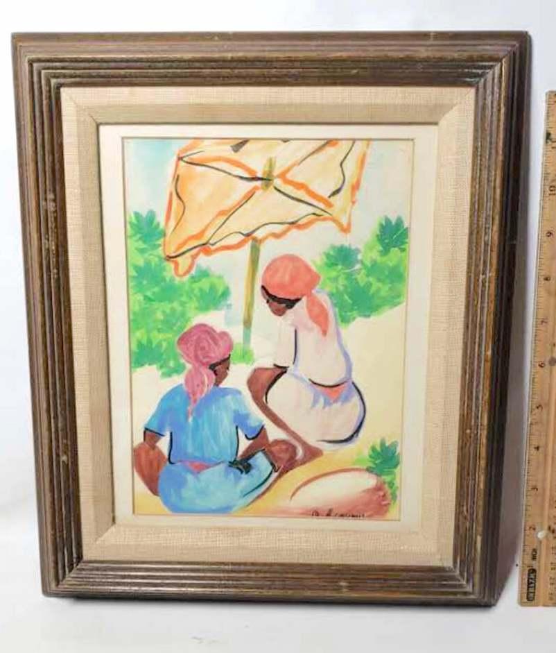 Original Framed and Signed Watercolor From Haiti
