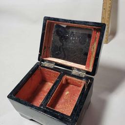 Vintage Asian Lacquered Jewelry Box