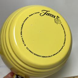 Pretty Yellow Fiesta Metal Teapot