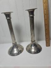 Pair of Silver Tone Candlesticks