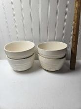 Lot of 4 Vintage Pottery Bowls, Marked USA
