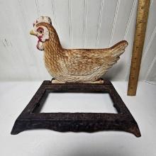 Vintage Cast Iron Chicken Boot Scraper