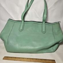 Fossil Issue No 1954 Mint Green Cow Hide Leather Tote