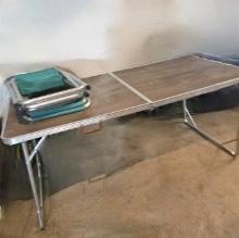 Folding Camping Table with 3 Stools