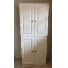 White 4-Door Storage Cabinet, 5 Shelves