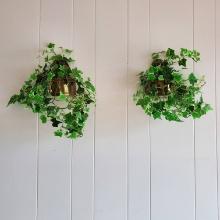 Pair of Solid Brass Wall Planters