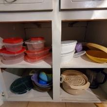 Lot of Plastic Bowls and Lids