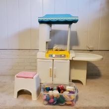Little Tikes Party Kitchen, Stool, and Toys