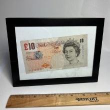 Bank of England Ten Pound Note in Frame