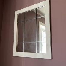 Wall Mirror with White Wooden Frame