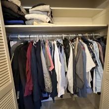 Closet Lot of Mixed Mens Clothing - Pants, Sweaters, Shirts, Jackets & More