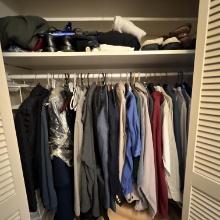 Closet Lot of Mixed Mens Clothing - Pants, Sweaters, Shirts, Jackets & More