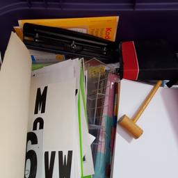 Large Tote of Office Supplies