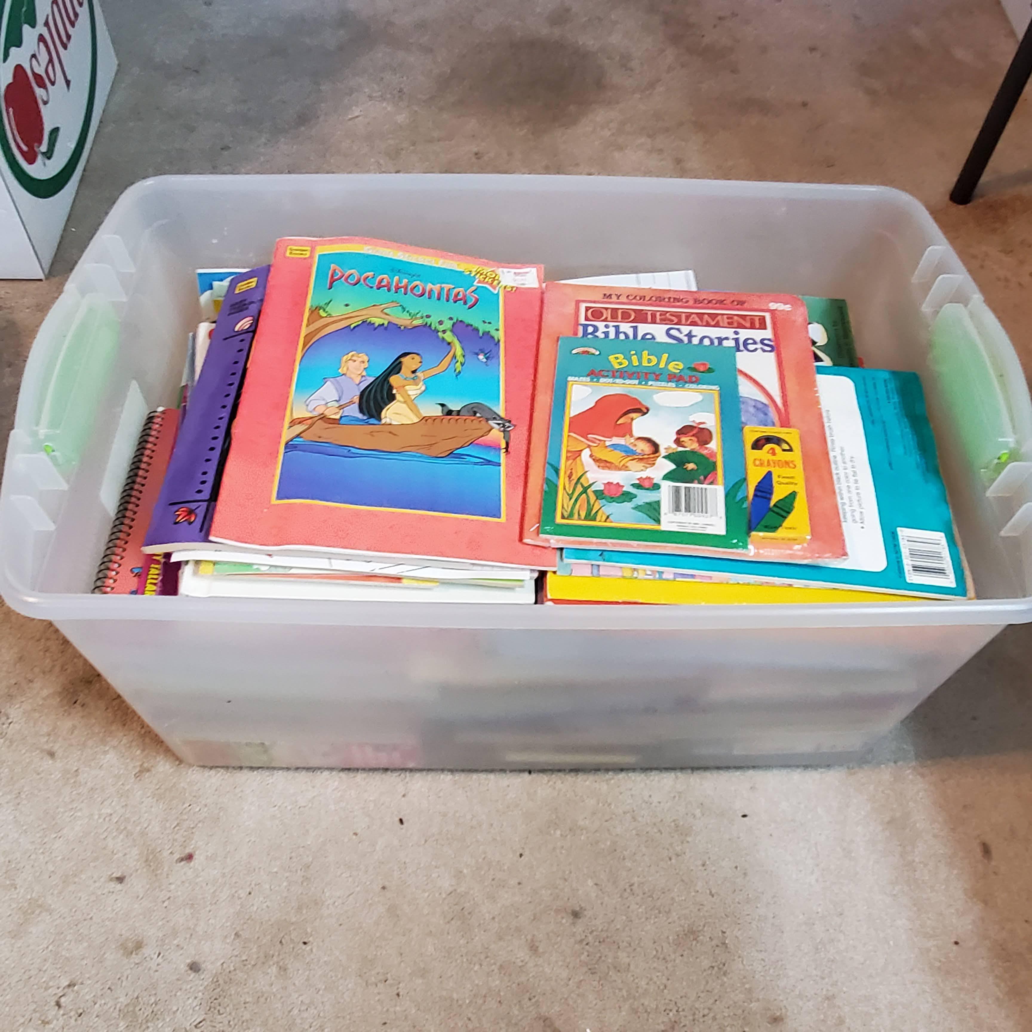 Tote of Children’s Story Books and Activity Books
