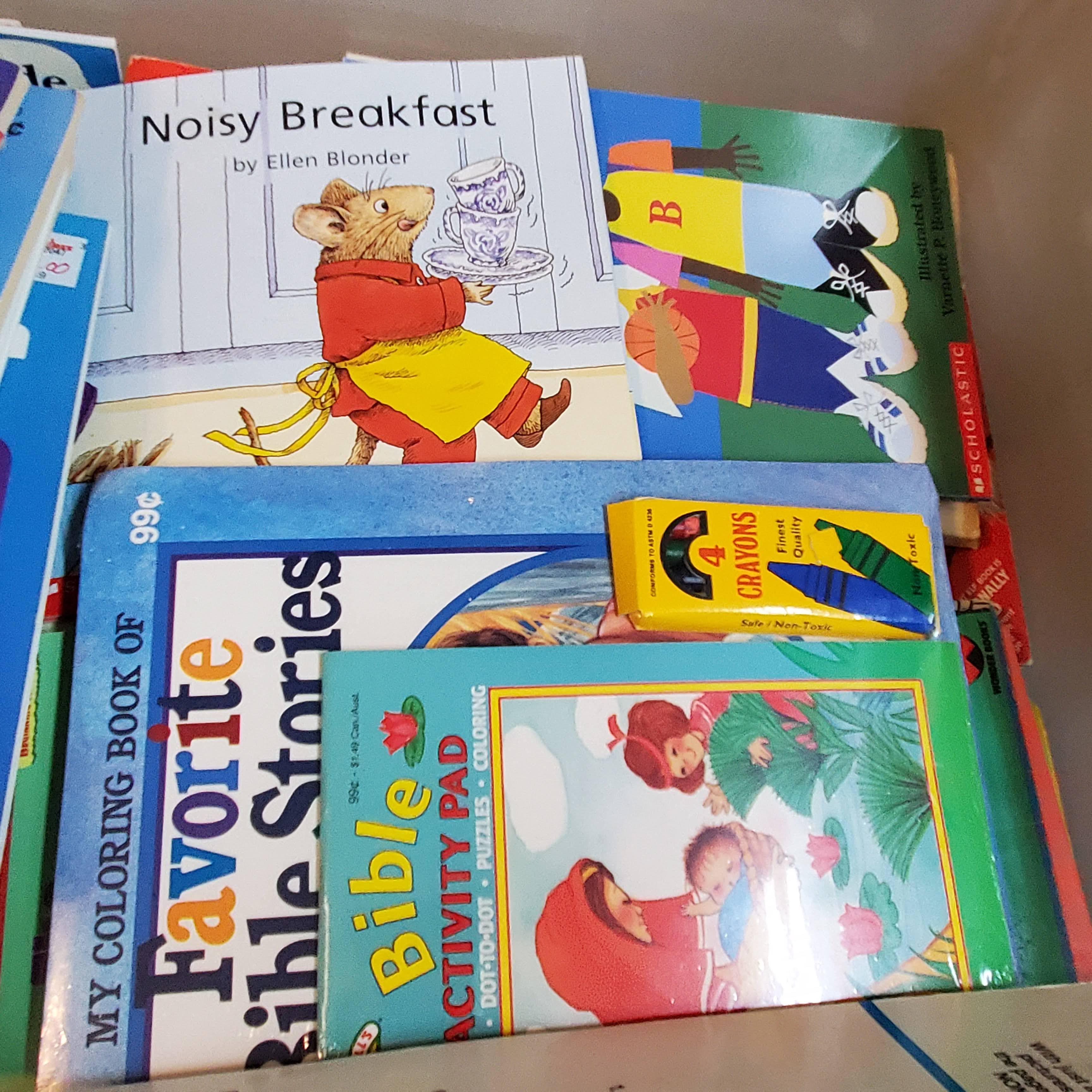 Tote of Children’s Story Books and Activity Books