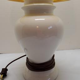 White Ceramic Table Lamp - Tested and Works