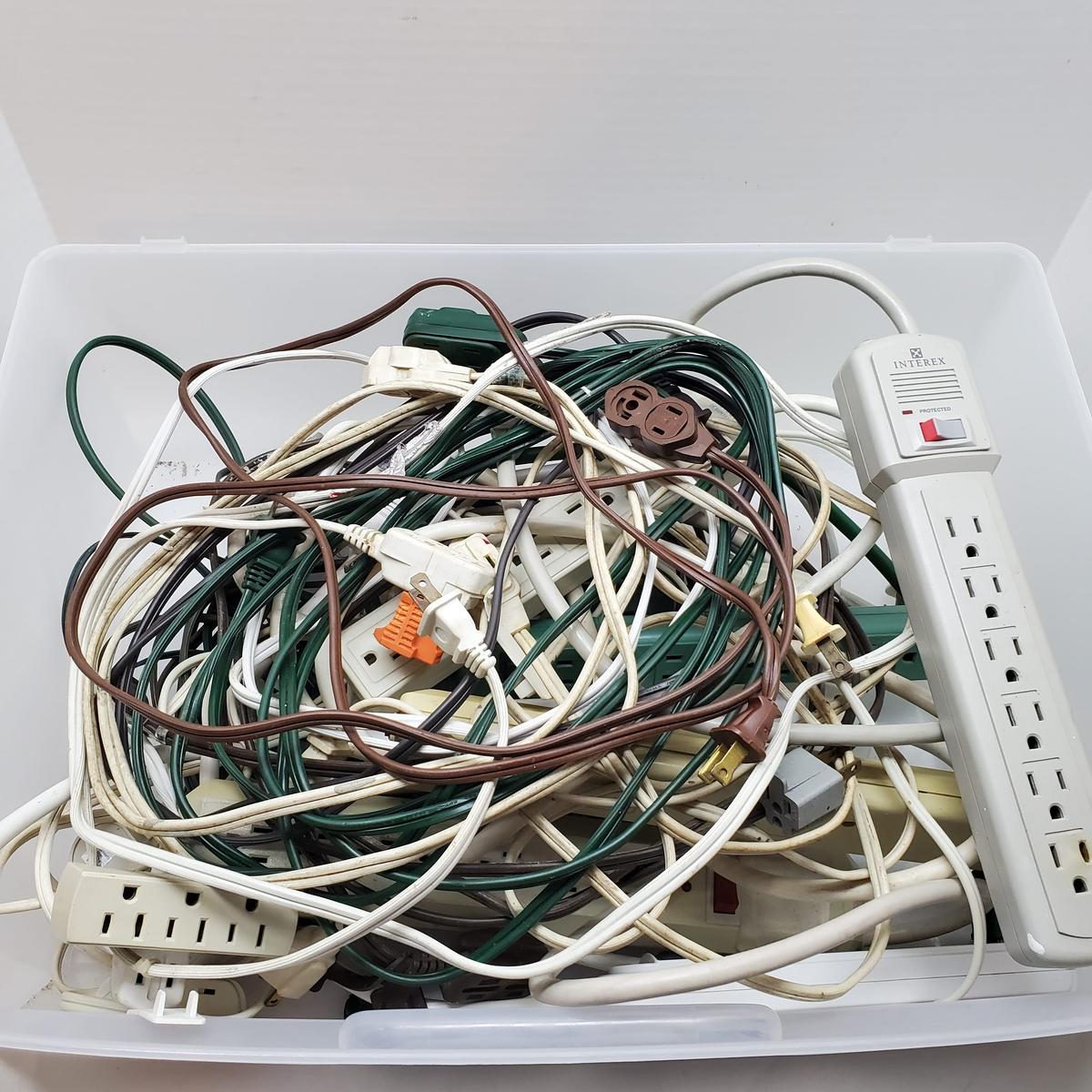 Lot of Power Strips and Extension Cords