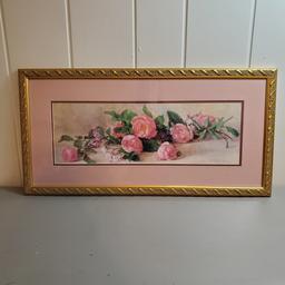 “Roses and Lilacs” Framed Print of Painting By Alice B. Chittenden 1895