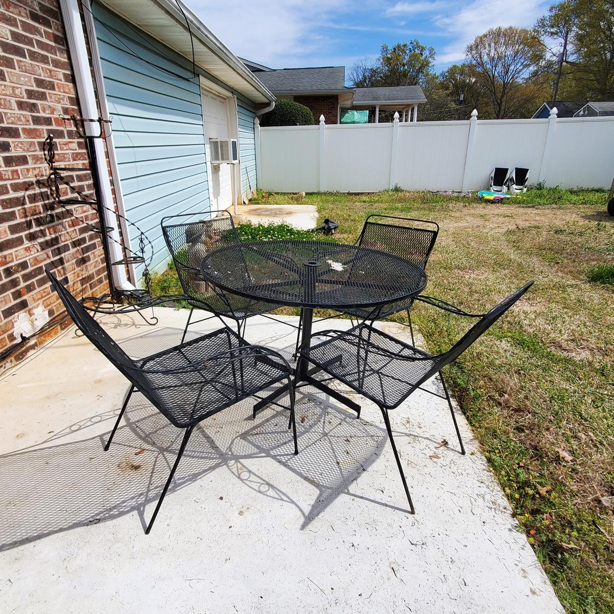 Wrought Iron Table and 4 Chairs