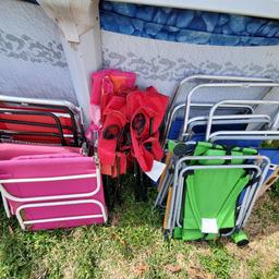 Lot of Outdoor Chairs and Beach Umbrella