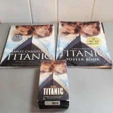 Titanic VHS Movie, Poster Book, and James Cameron’s Titanic Photo Book Copyright 1997