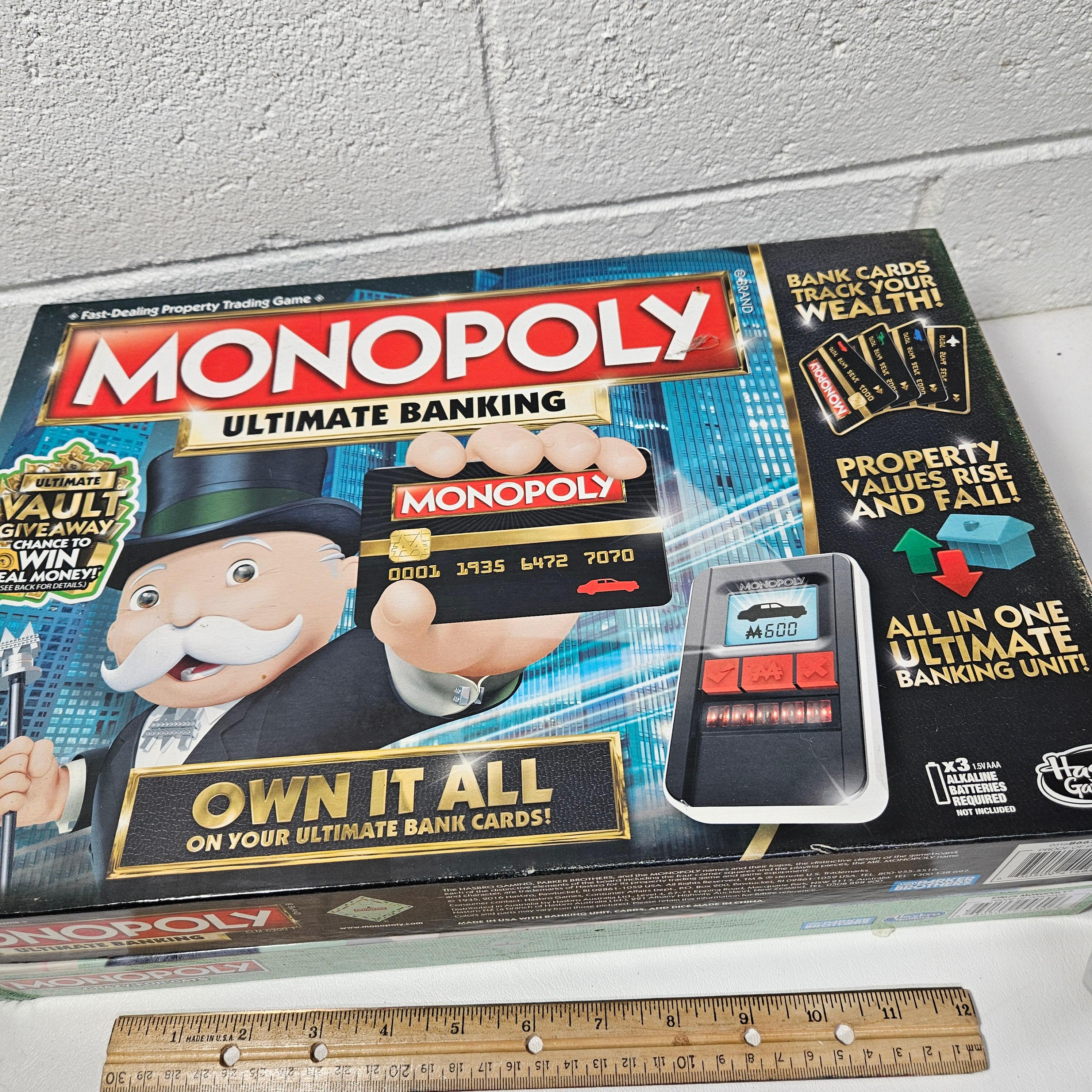 Lot of 2 Monopoly Board Games, Ultimate Banking and Crazy For Cats 