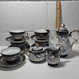 13 Piece Old Japanese Dragonware Tea Set