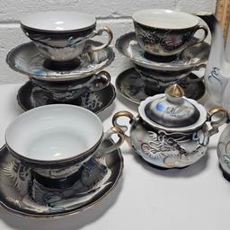 13 Piece Old Japanese Dragonware Tea Set