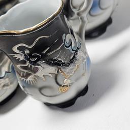 13 Piece Old Japanese Dragonware Tea Set