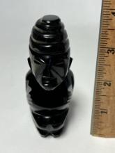 Carved Onyx Obsidian Statue