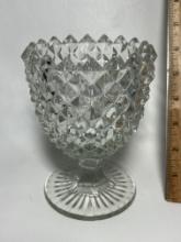 Diamond Pattern Glass Vase