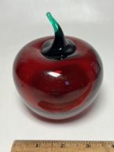 Signed Richard Blenko 2000 Art Glass Apple