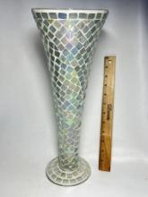 Tall Mosaic Glass Vase