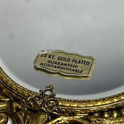 Vintage 24 Kt. Gold Plated Dresser Mirror