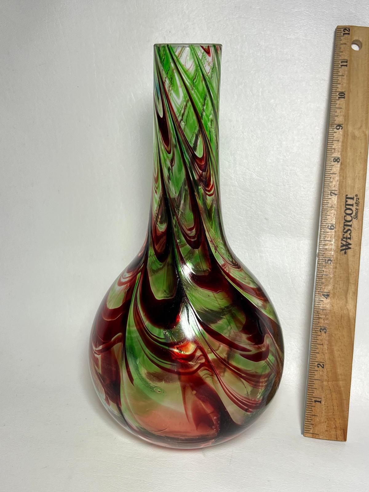 Hand Blown Art Glass Bud Vase