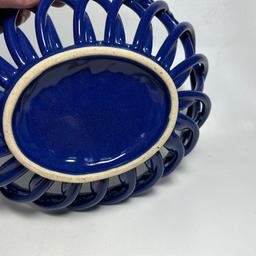 Blue Ceramic Bread Basket