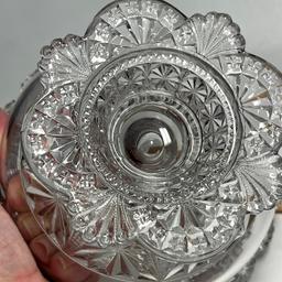 Pressed Glassed Footed Dish with Ruffled Edge