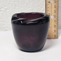 Purple Art Glass Votive Candle Holder