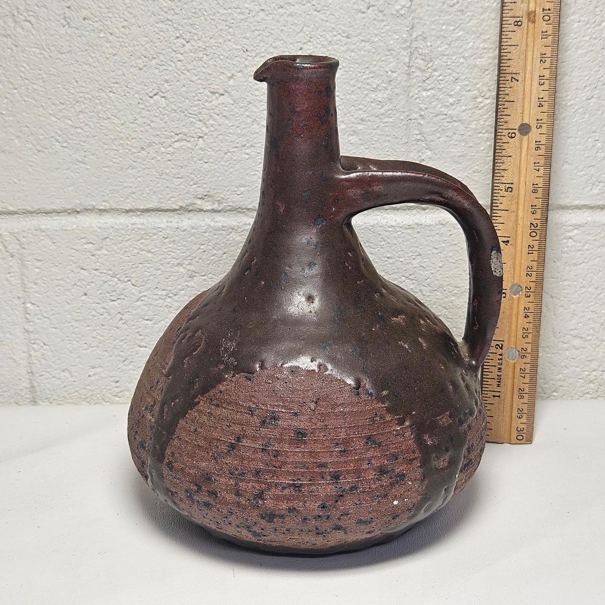 Brown Drip Glazed Pottery Jug