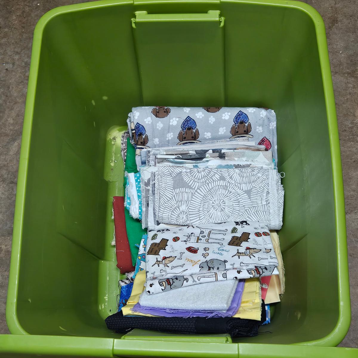 Tote Containing Assorted Fabric