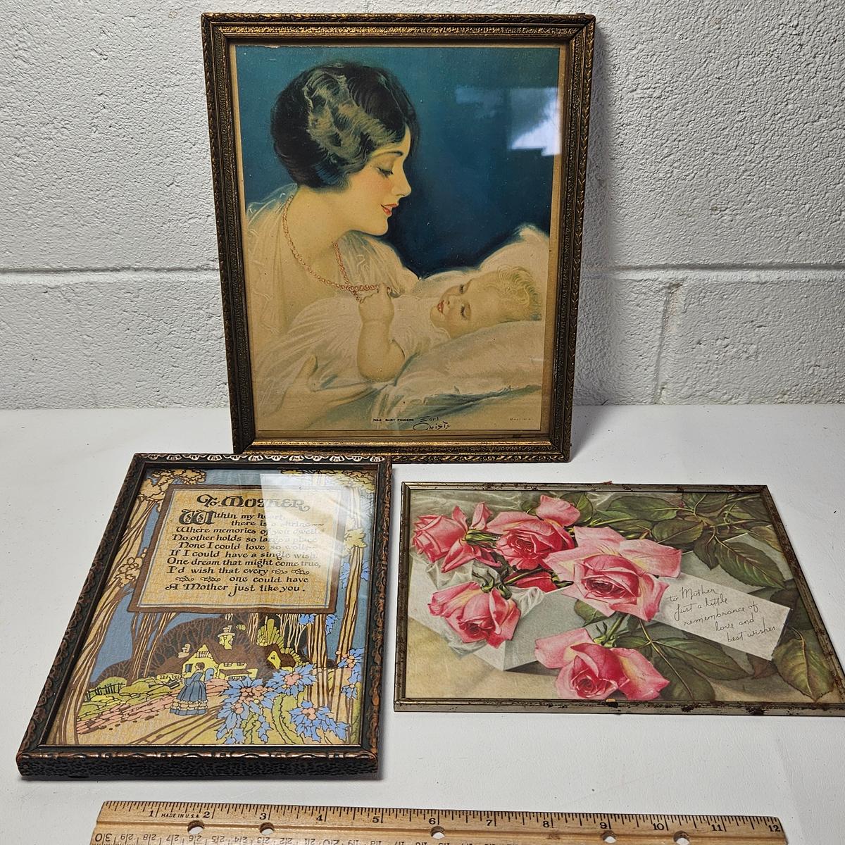 Lot of Framed Vintage - Antique “Mother” Items