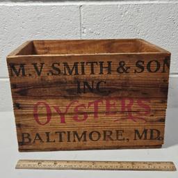 Antique Wood Oyster Crate, Baltimore Maryland
