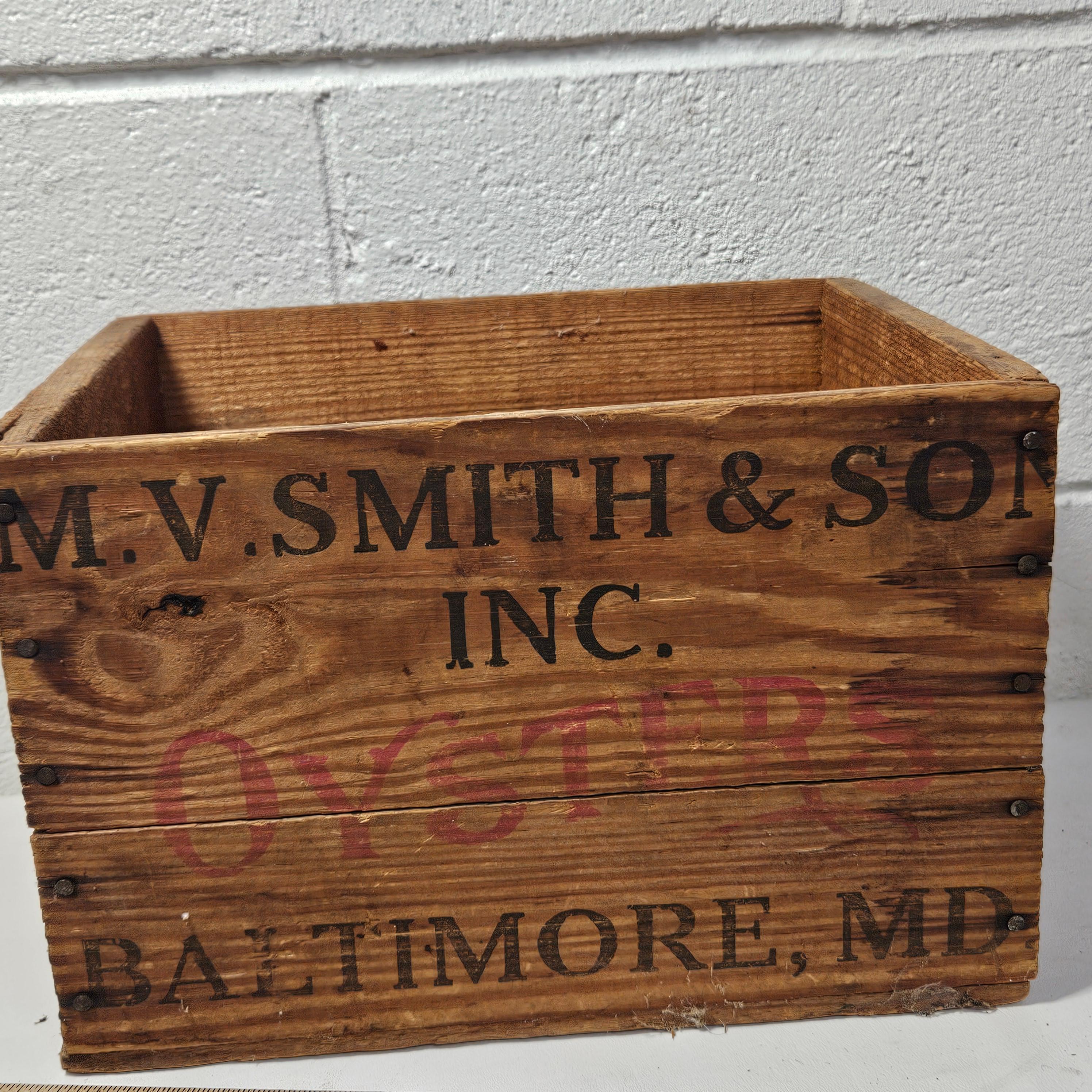 Antique Wood Oyster Crate, Baltimore Maryland