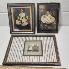 Lot of 3 Framed Antique Photos