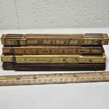 Lot of Vintage Wood Expanding Rulers