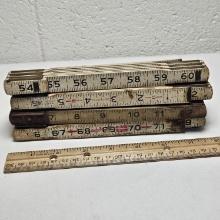 Lot of Vintage Wood Expanding Rulers