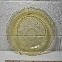 Vintage Yellow Depression Glass Cake Plate