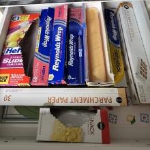 Drawer Lot of Tin foil, Parchment Paper & More