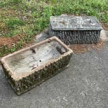 Pair of Concrete Rectangular Planters